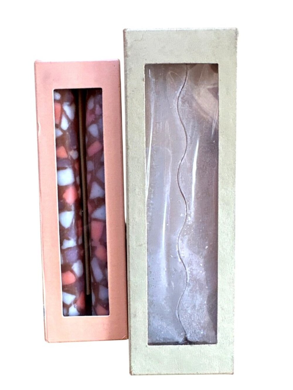 Wave & Terrazzo Taper Candle Sets Unscented 2-Pack Urban Outfitters New in Box